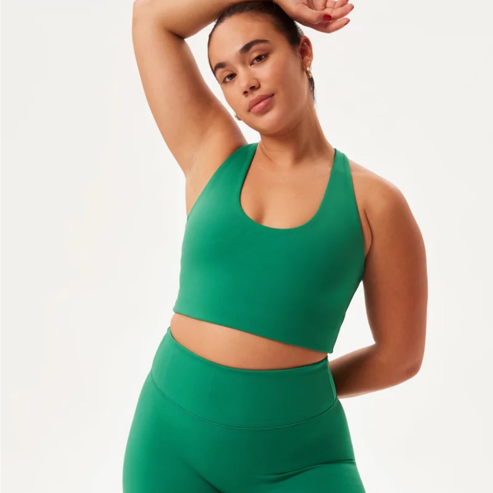 Girlfriend Collective Audrey Crossback Bra Emerald S
